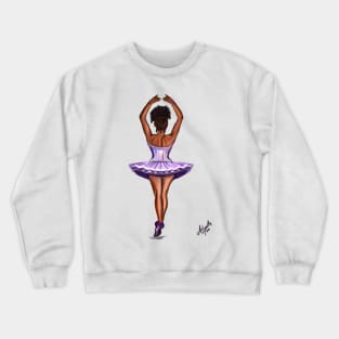 African American ballerina in purple tutu- brown skin ballerina dancing Crewneck Sweatshirt